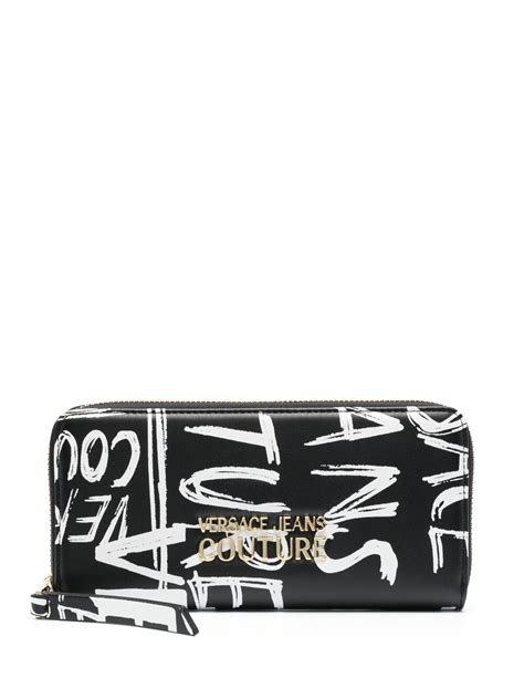 versace graffitiano leather wallet|Versace wallets for women.